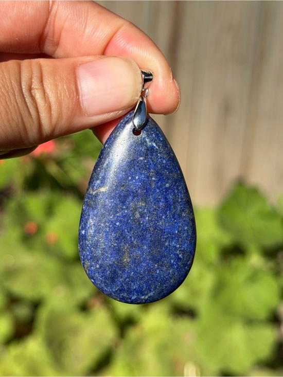 Jewelry - Lapis Lazuli Teardrop Pendant Necklace - Deep Blue Stone Palo